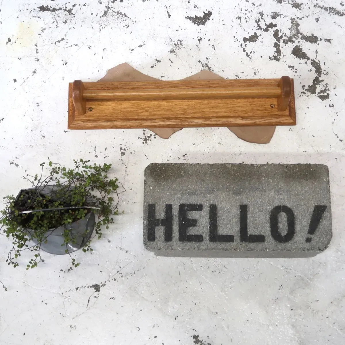 ビンテージ ウッド タオルラック