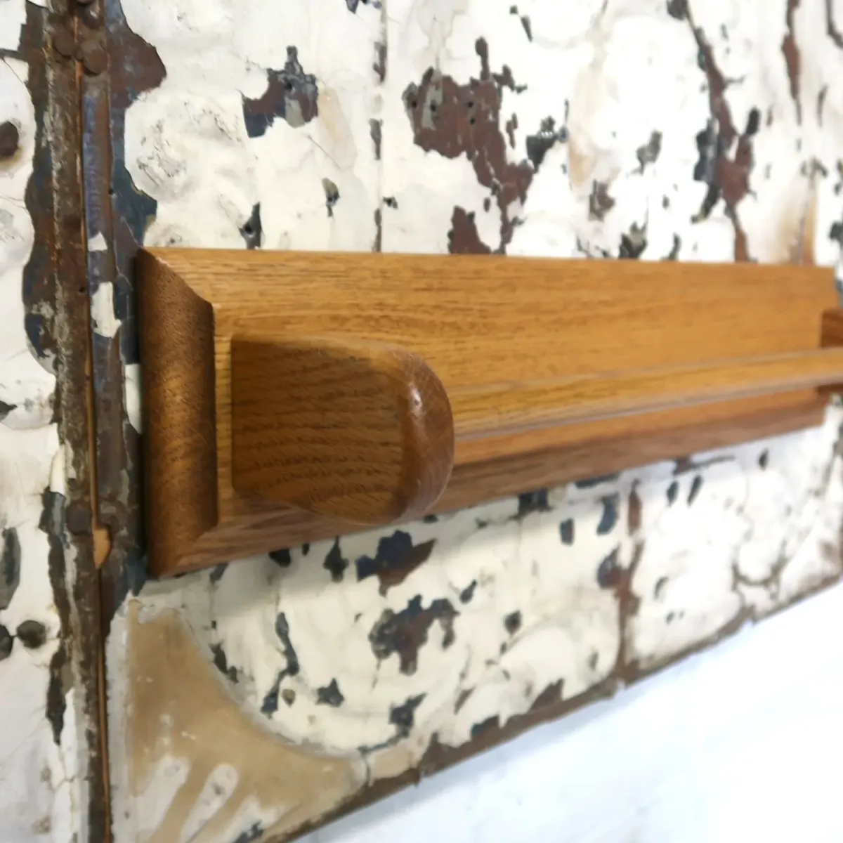 ビンテージ ウッド タオルラック