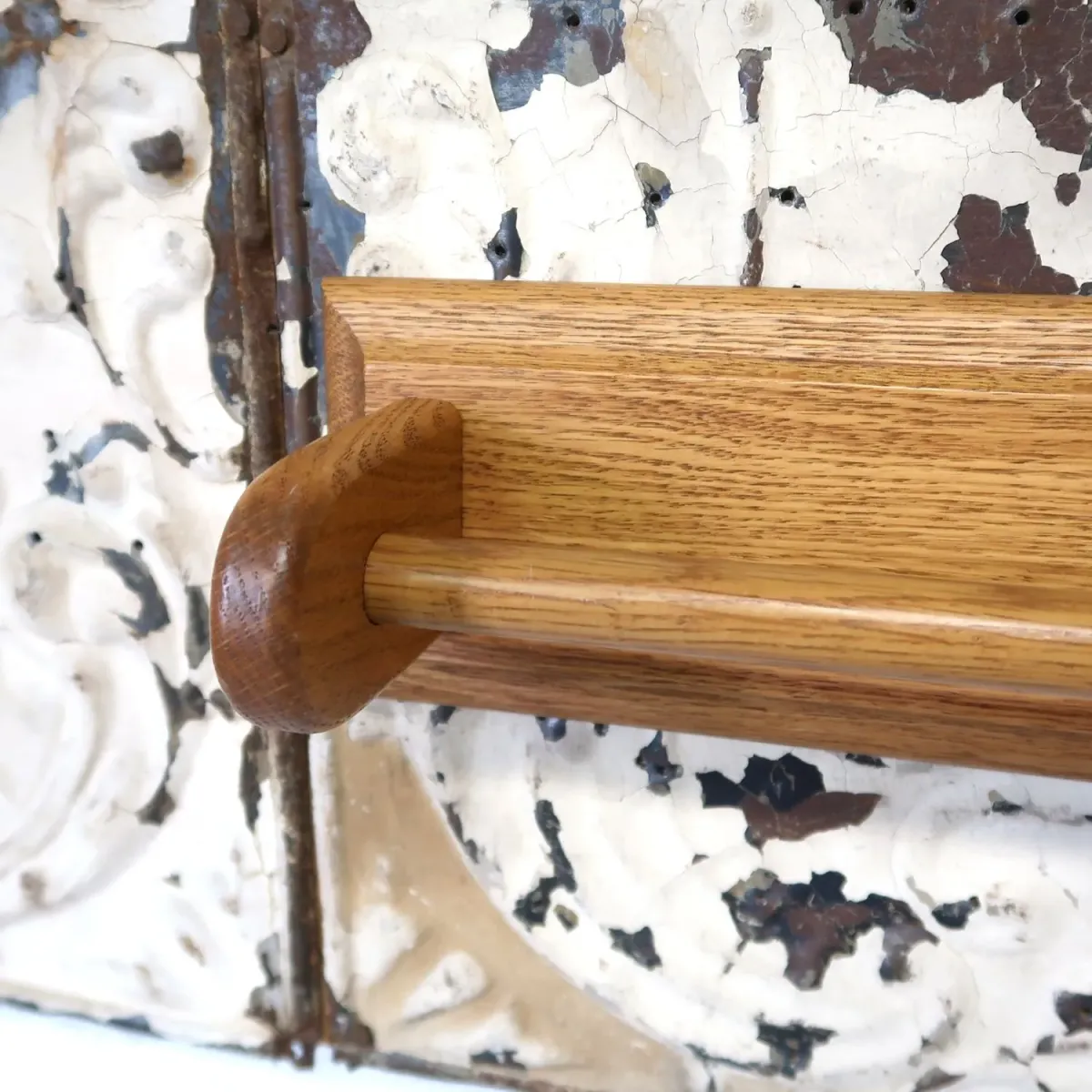 ビンテージ ウッド タオルラック