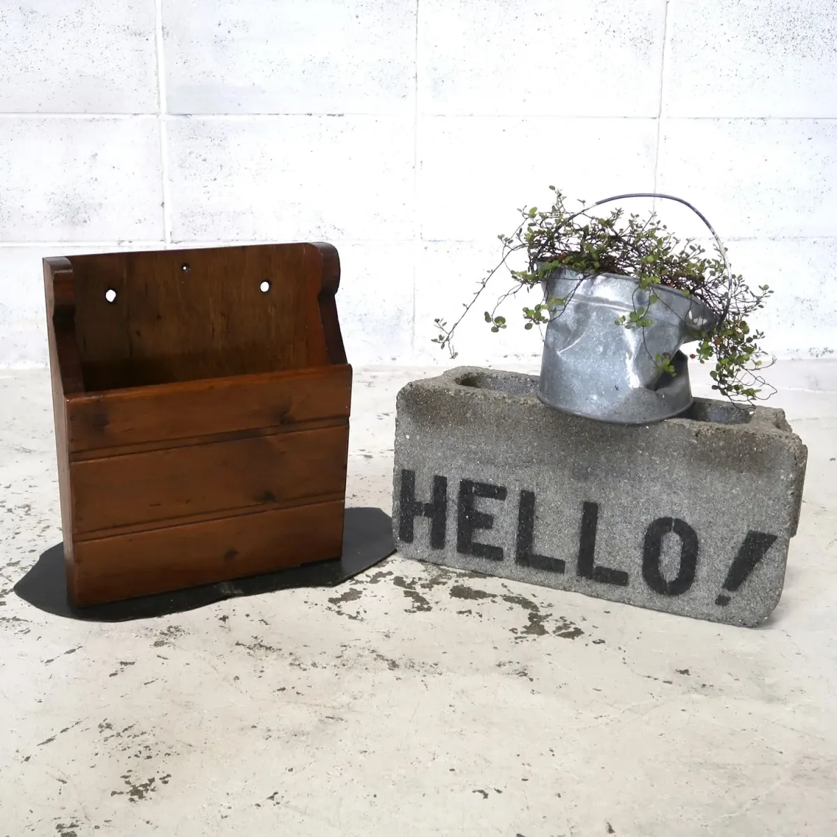 ビンテージ ウッド ウォールラック