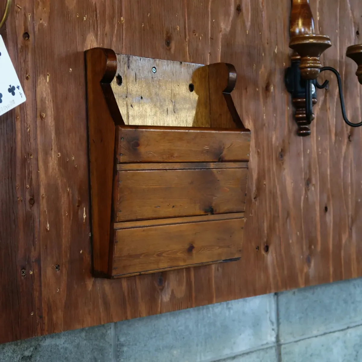 ビンテージ ウッド ウォールラック