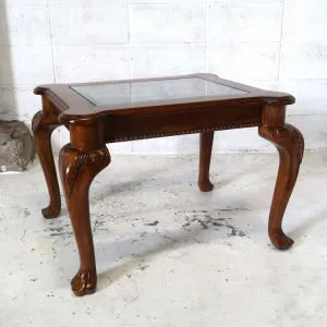 アンティーク ガラストップ サイドテーブル
