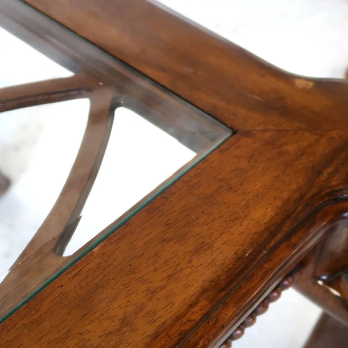 アンティーク ガラストップ サイドテーブル