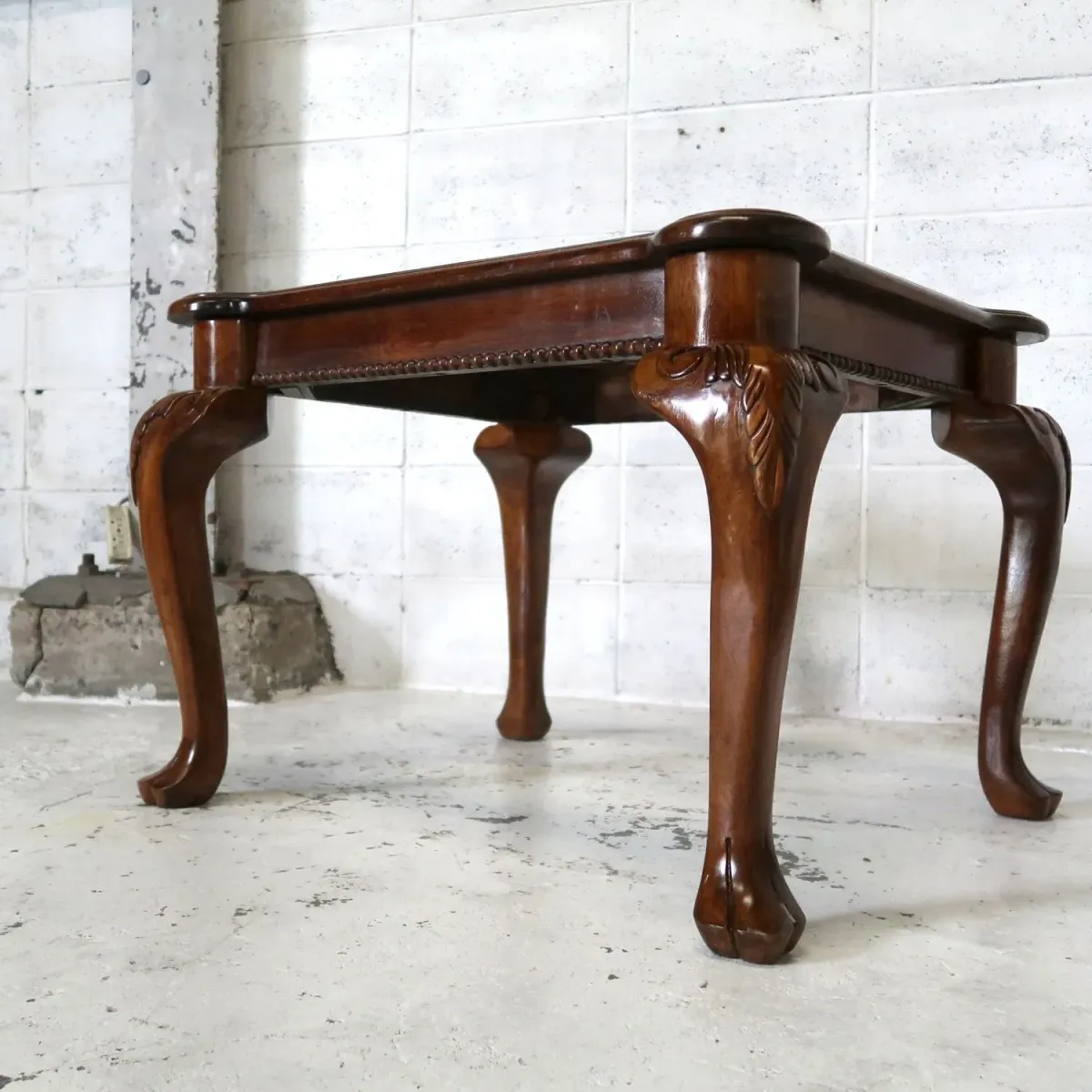 アンティーク ガラストップ サイドテーブル