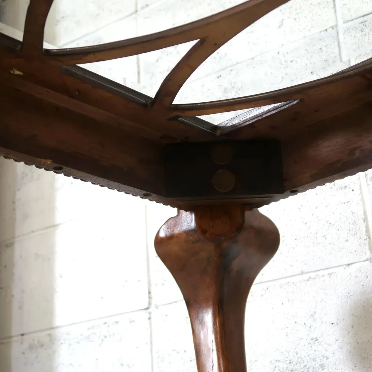 アンティーク ガラストップ サイドテーブル