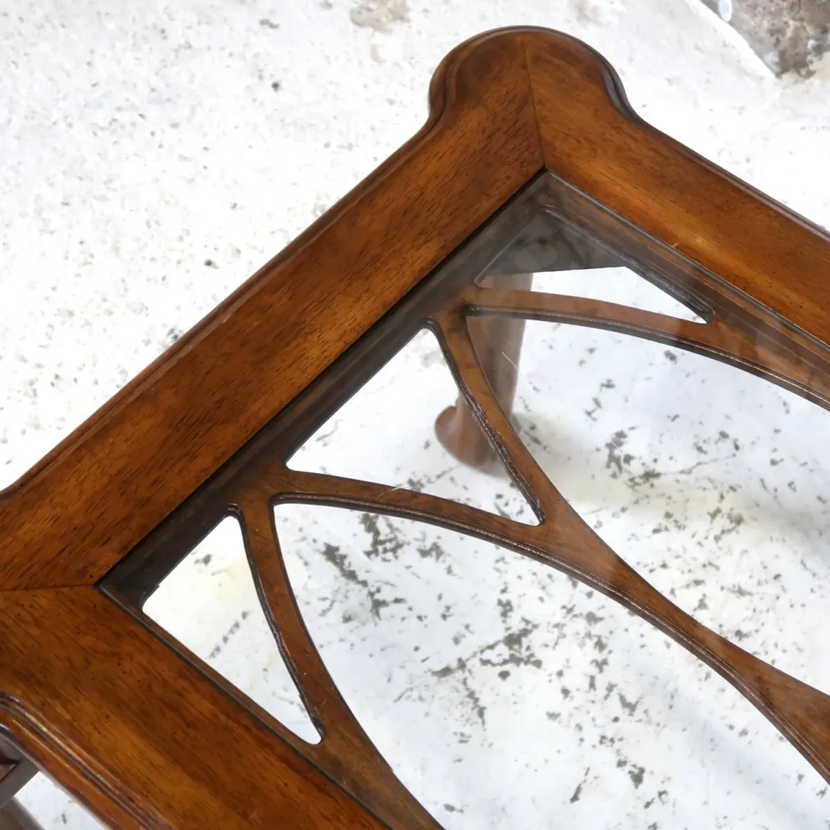 アンティーク ガラストップ サイドテーブル