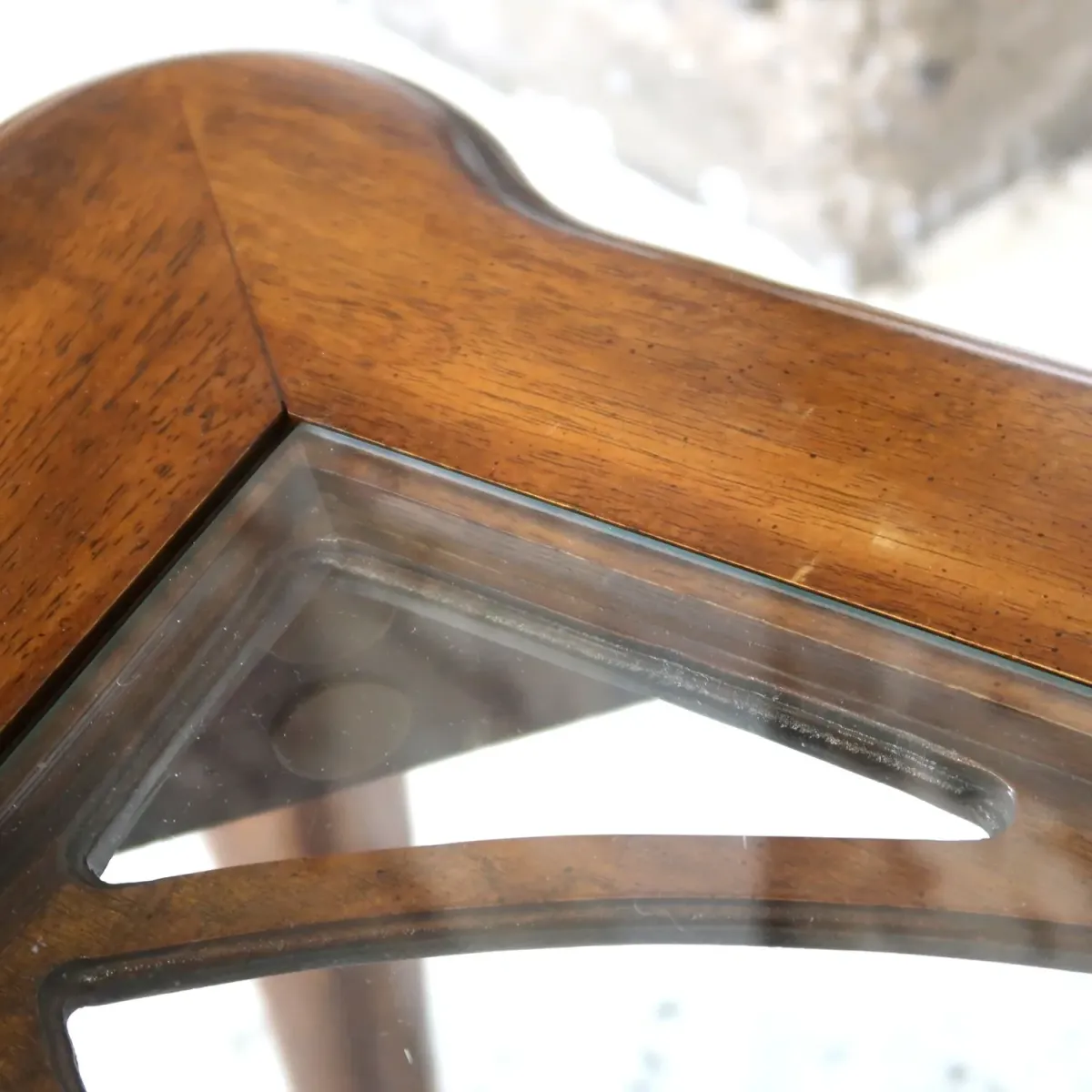 アンティーク ガラストップ サイドテーブル