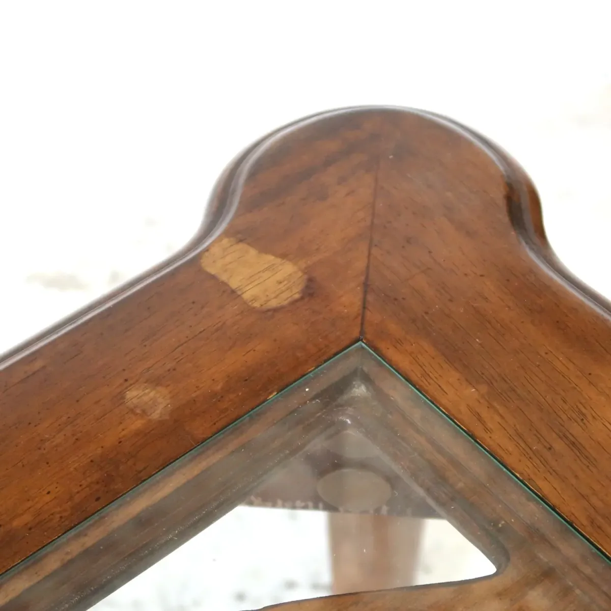 アンティーク ガラストップ サイドテーブル