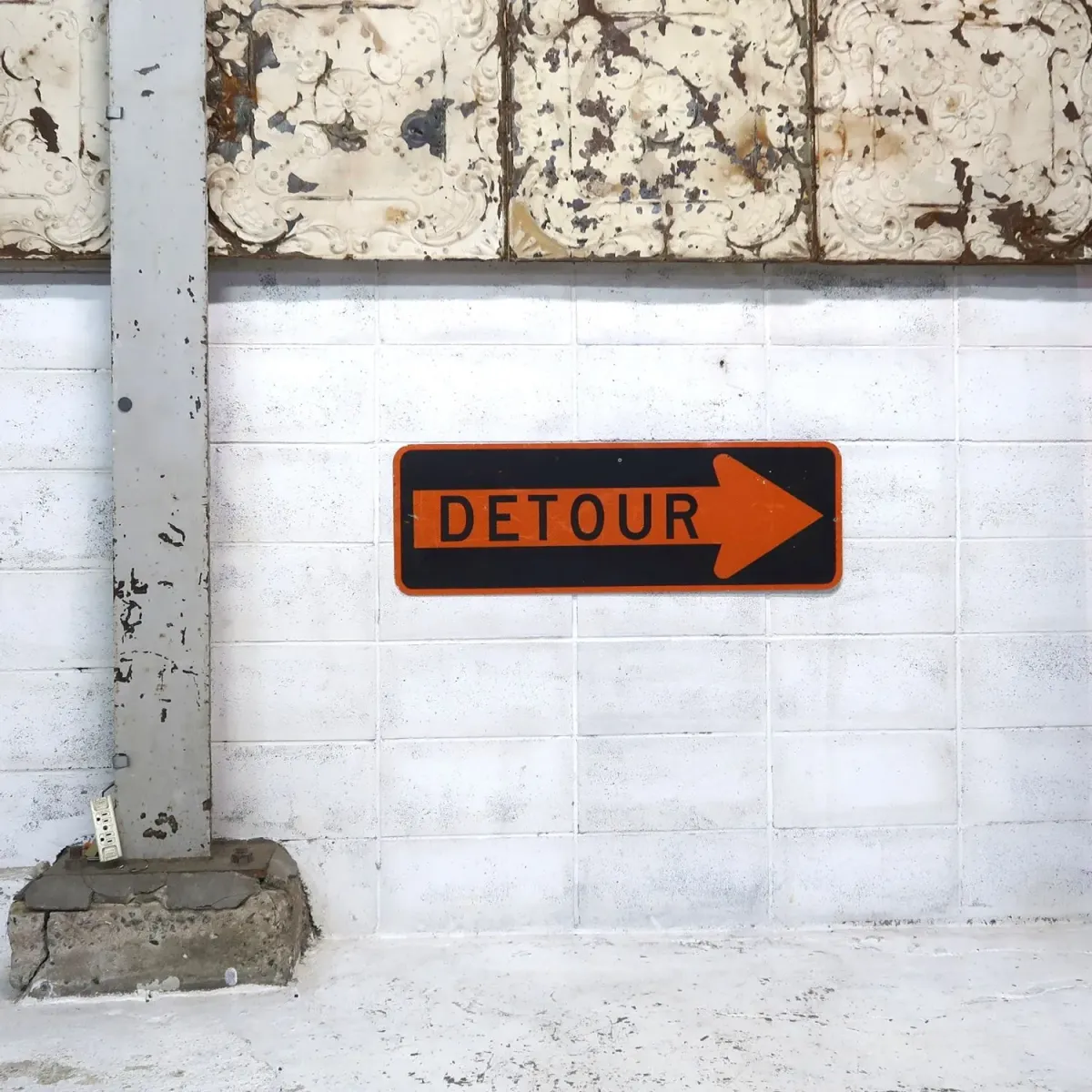 DETOUR ビンテージ ロードサイン