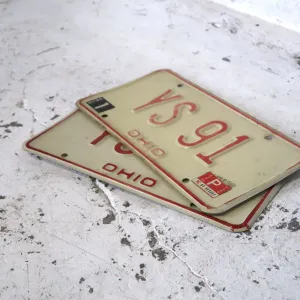 OHIO ビンテージ ナンバープレート ペア