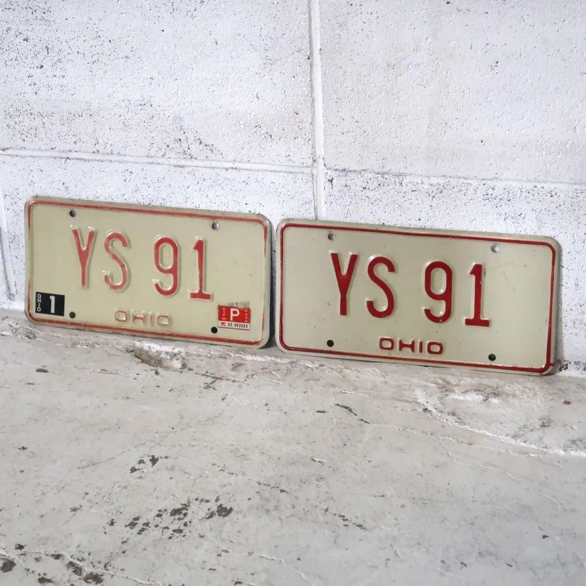 OHIO ビンテージ ナンバープレート ペア