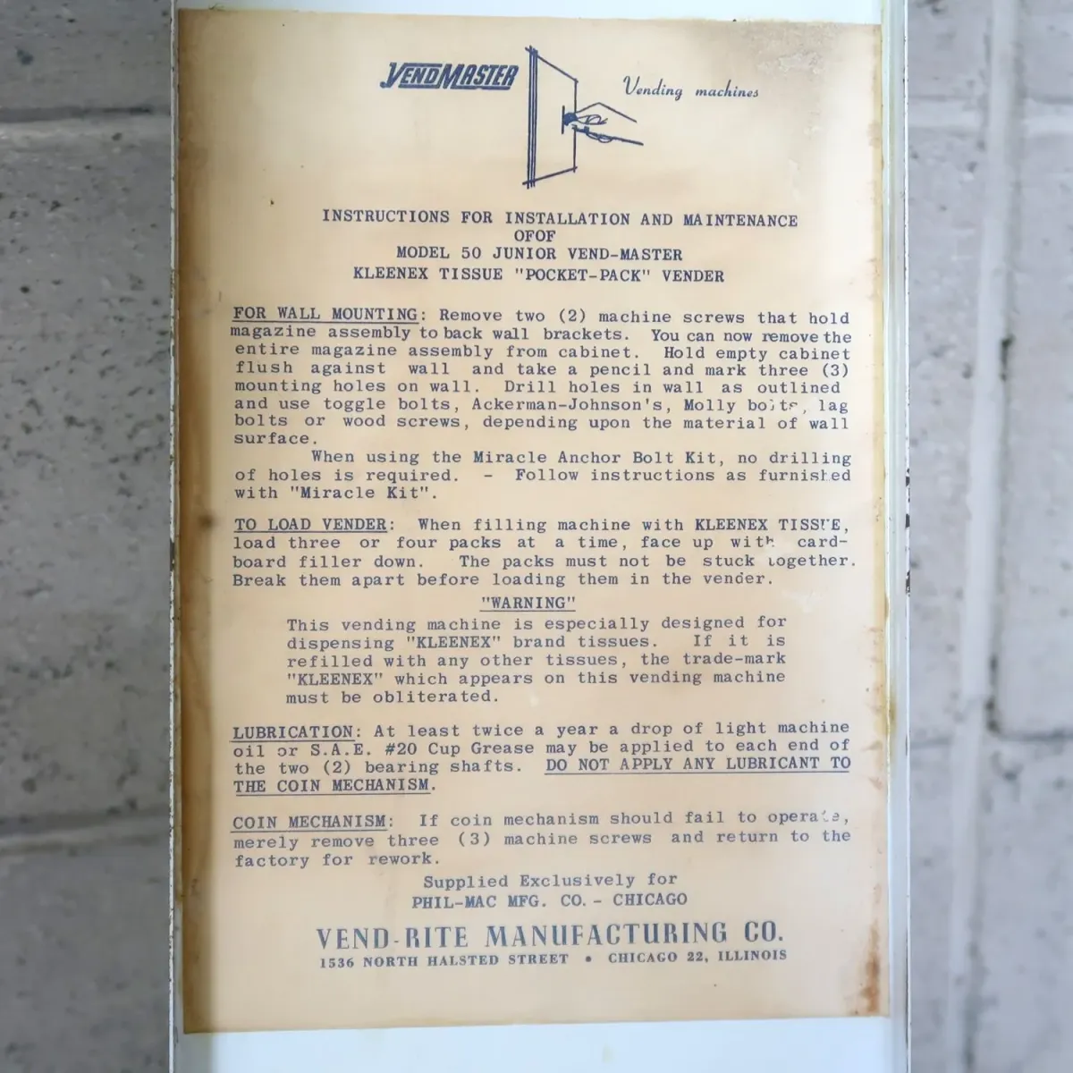 KLEENEX ビンテージ ベンディングマシン