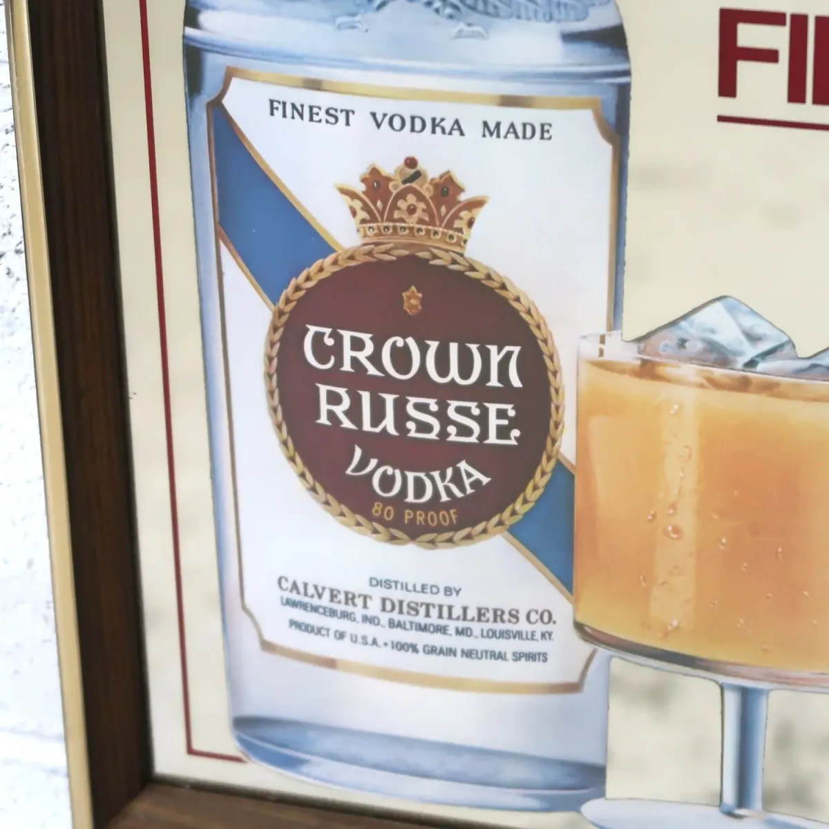 CROWN RUSSE VODKA ビンテージ パブミラー