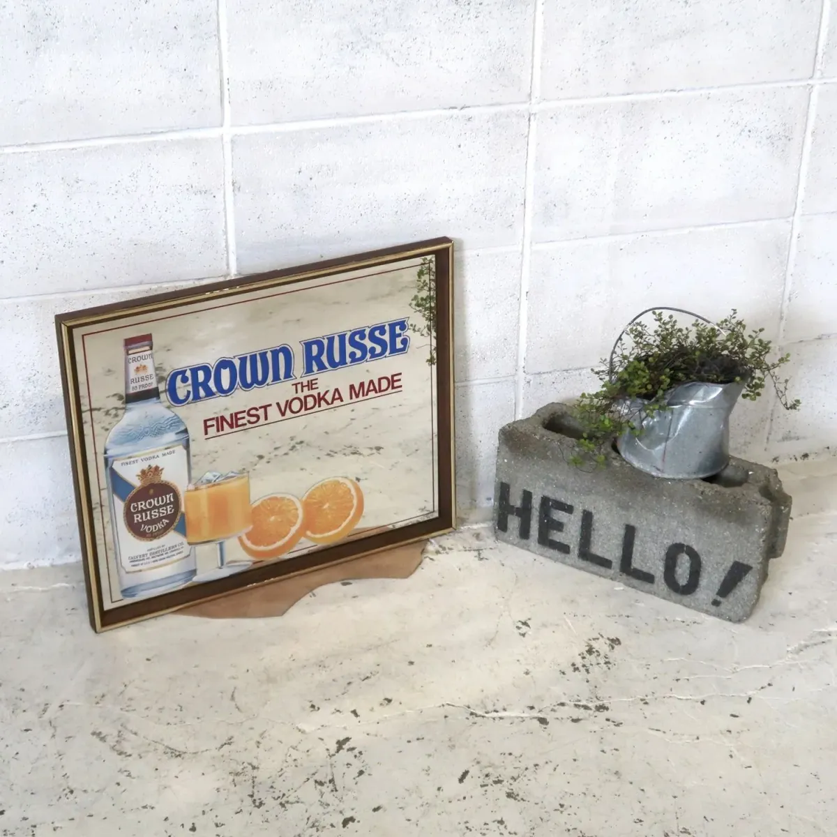 CROWN RUSSE VODKA ビンテージ パブミラー