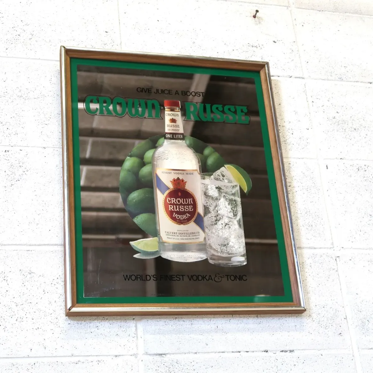 CROWN RUSSE VODKA ビンテージ パブミラー