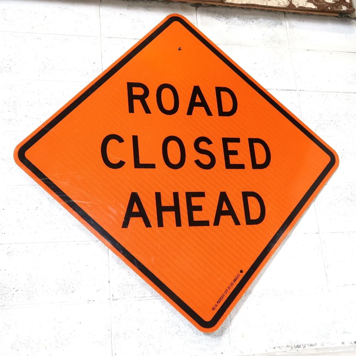 ROAD CLOSED AHEAD 大型ロードサイン