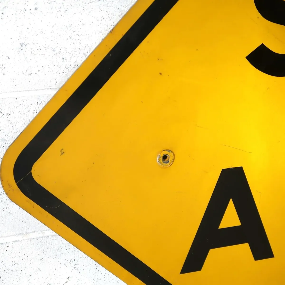 STOP AHEAD ビンテージ 大型ロードサイン 弾痕