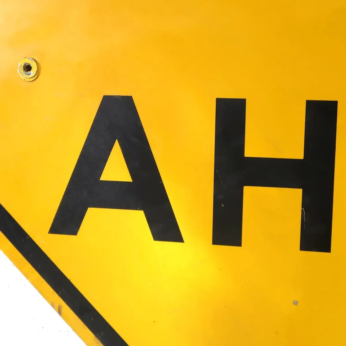 STOP AHEAD ビンテージ 大型ロードサイン 弾痕