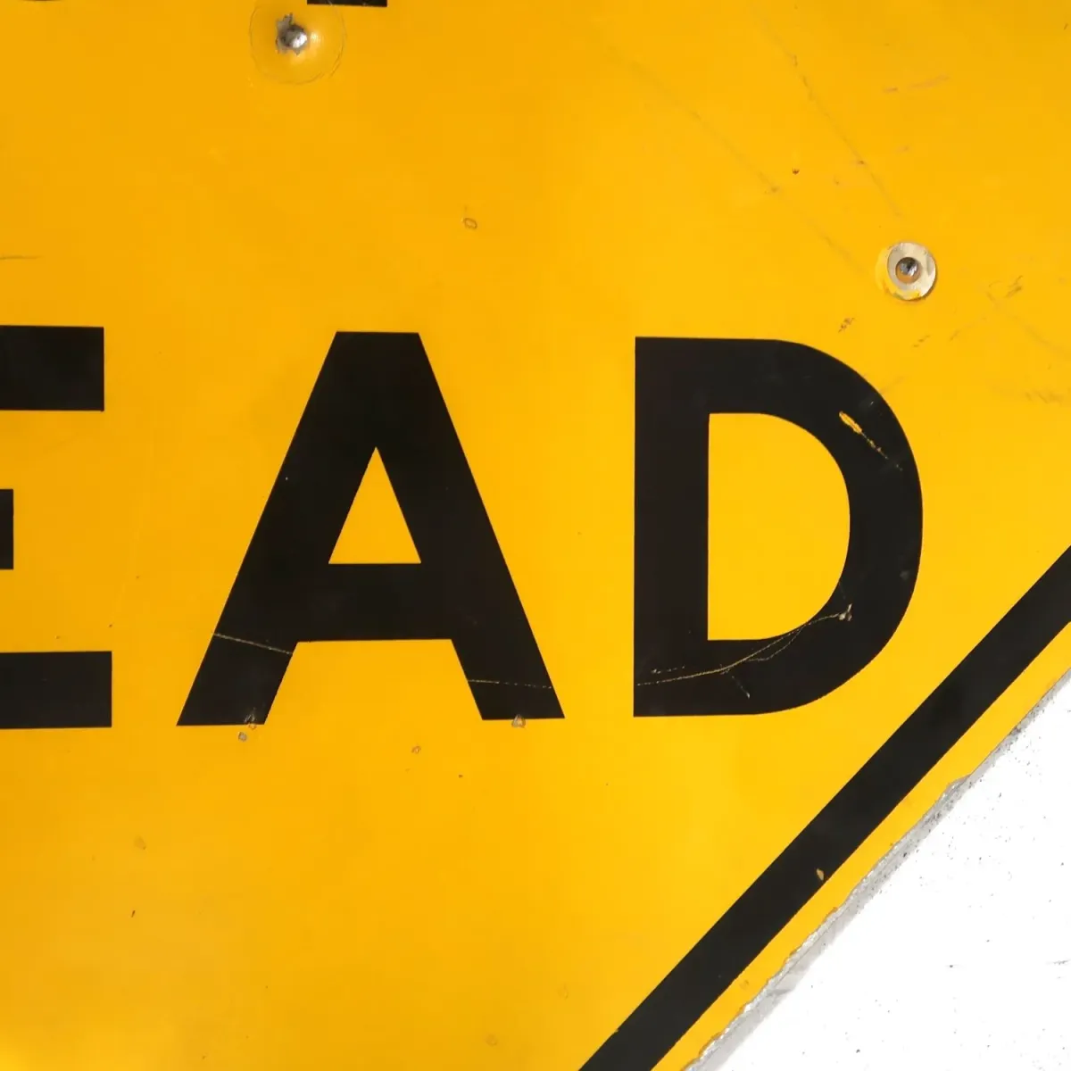 STOP AHEAD ビンテージ 大型ロードサイン 弾痕