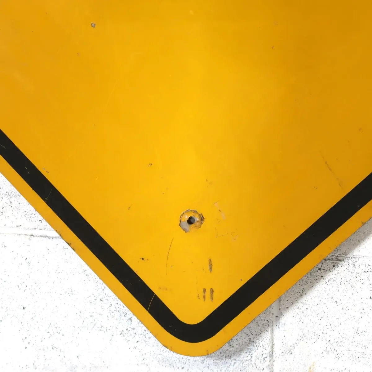 STOP AHEAD ビンテージ 大型ロードサイン 弾痕