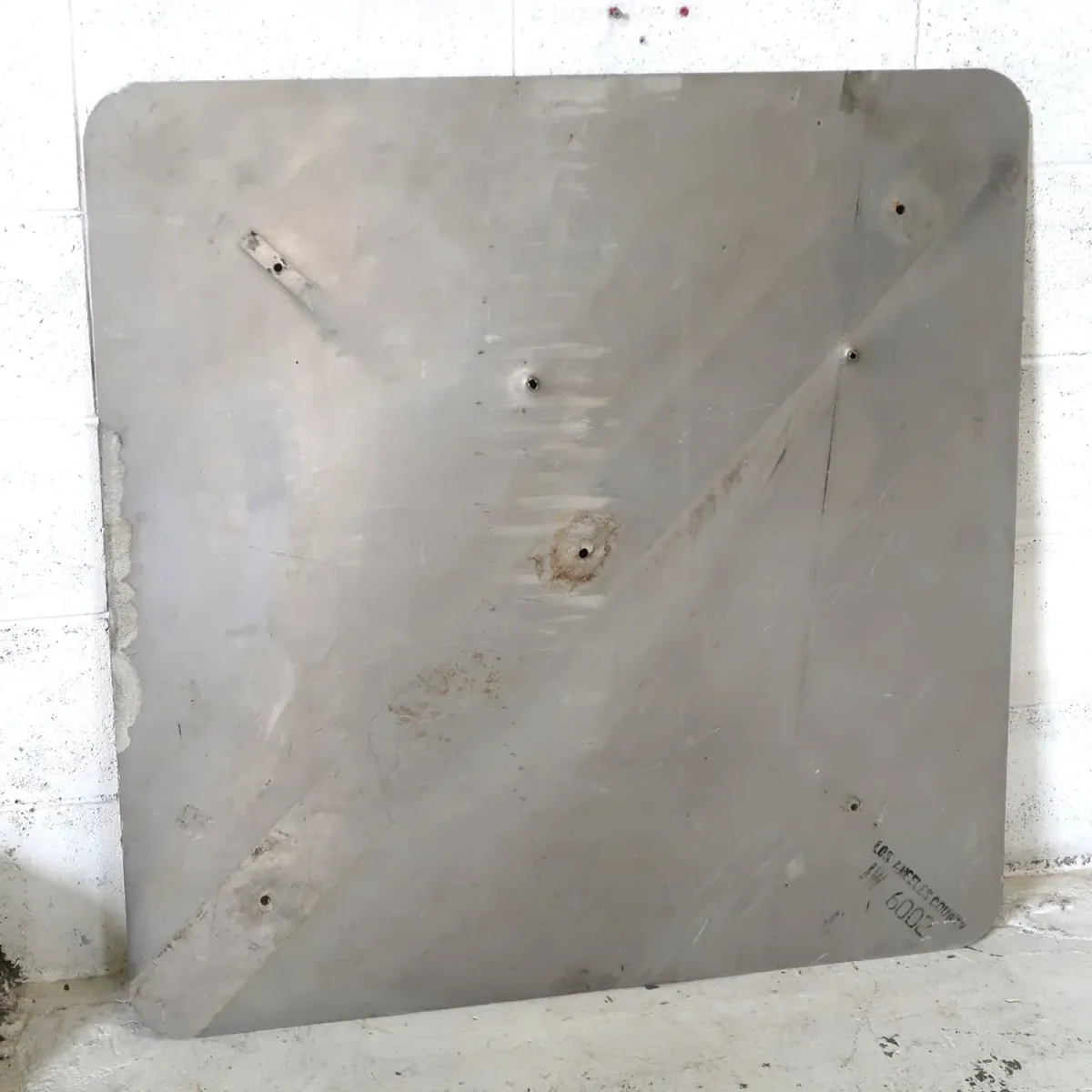 STOP AHEAD ビンテージ 大型ロードサイン 弾痕