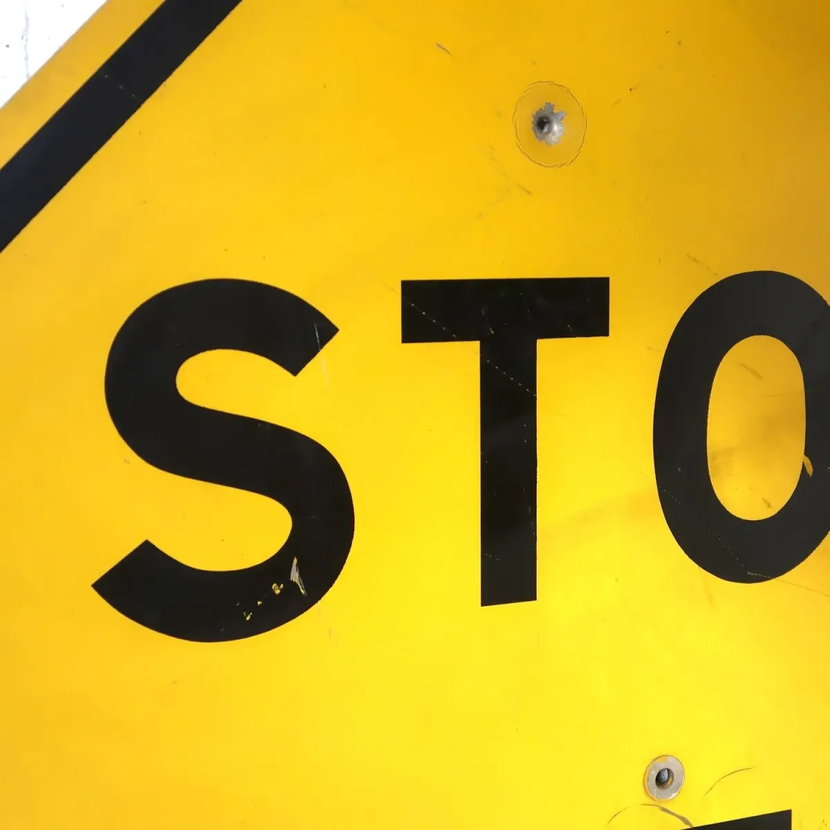 STOP AHEAD ビンテージ 大型ロードサイン 弾痕