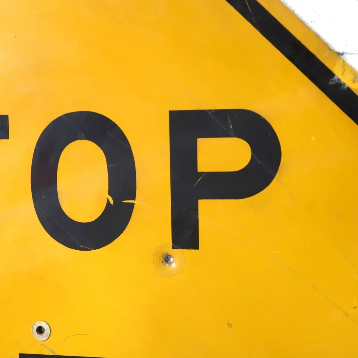 STOP AHEAD ビンテージ 大型ロードサイン 弾痕