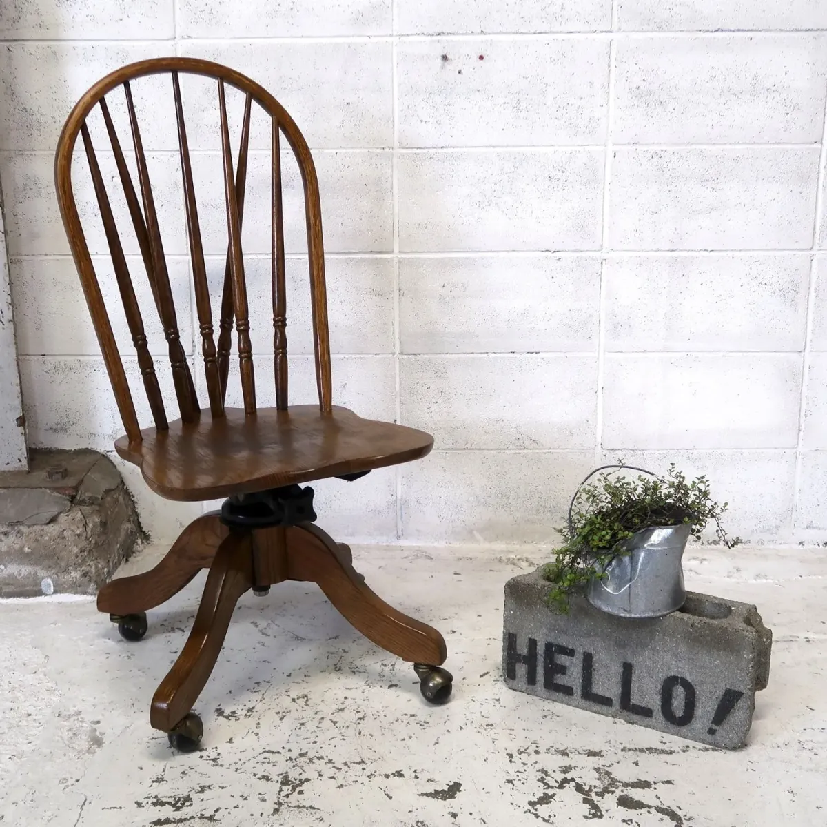 ビンテージ ウッド デスクチェア オーク