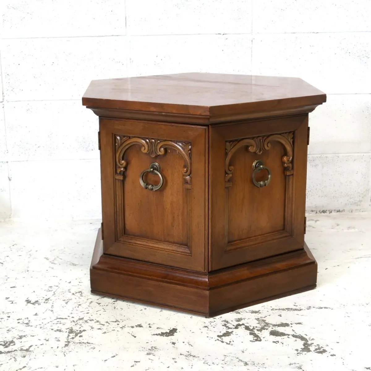 アンティーク サイドテーブル 六角形