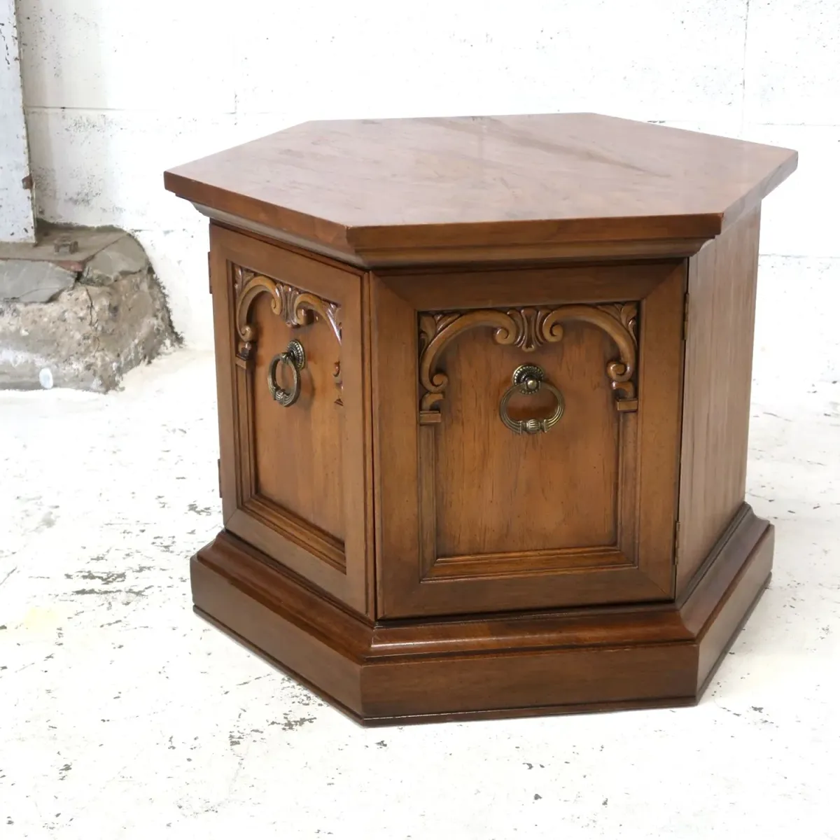 アンティーク サイドテーブル 六角形