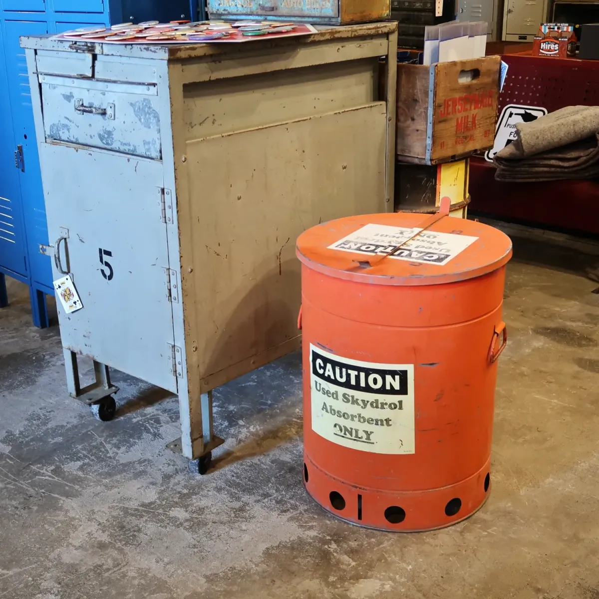 ビンテージ 大型メタルゴミ箱