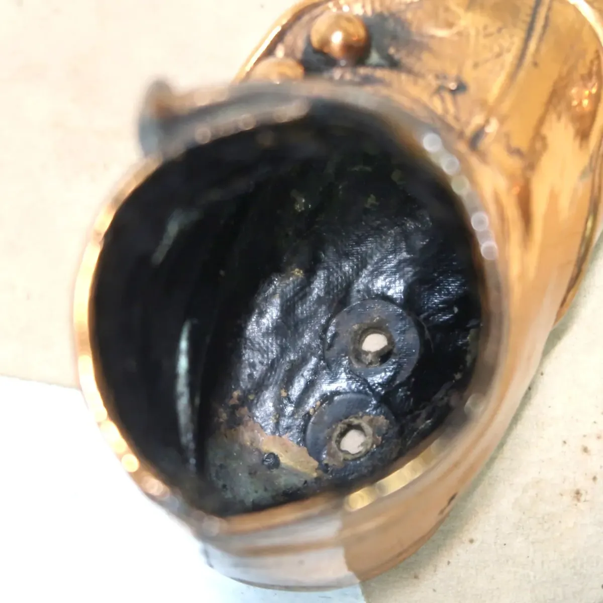 ビンテージ ベビーシューズ メタルオブジェ コッパー