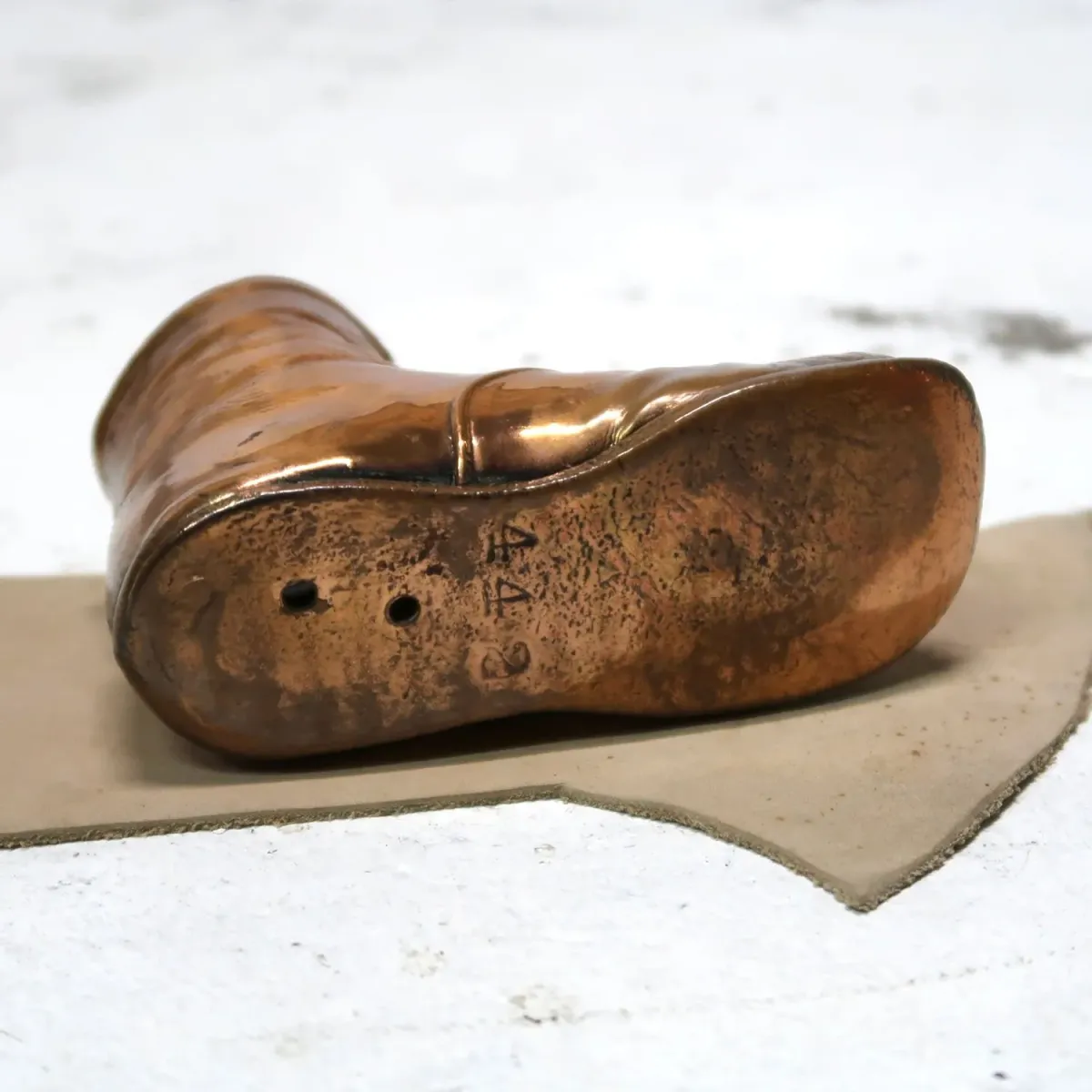 ビンテージ ベビーシューズ メタルオブジェ コッパー