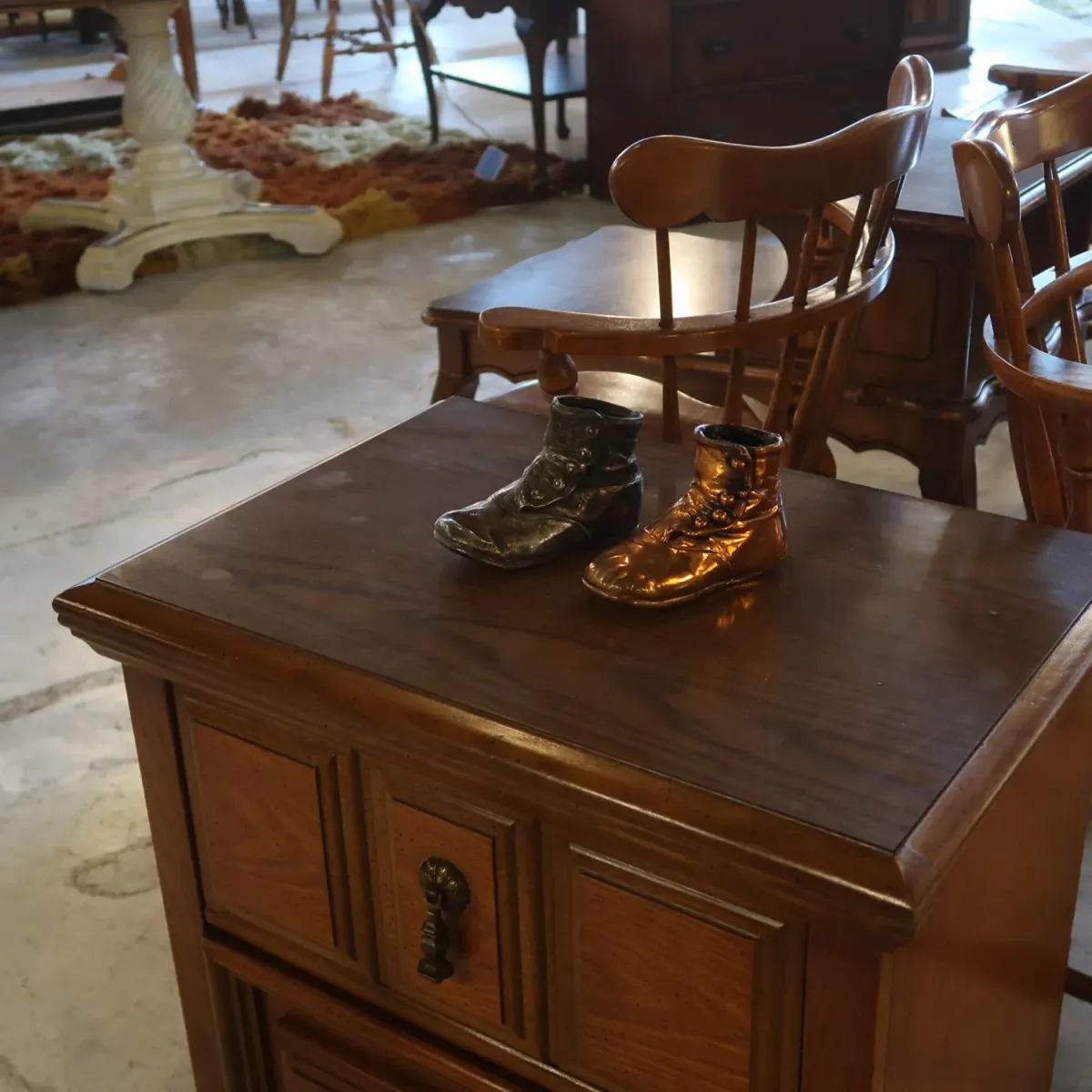 ビンテージ ベビーシューズ メタルオブジェ コッパー