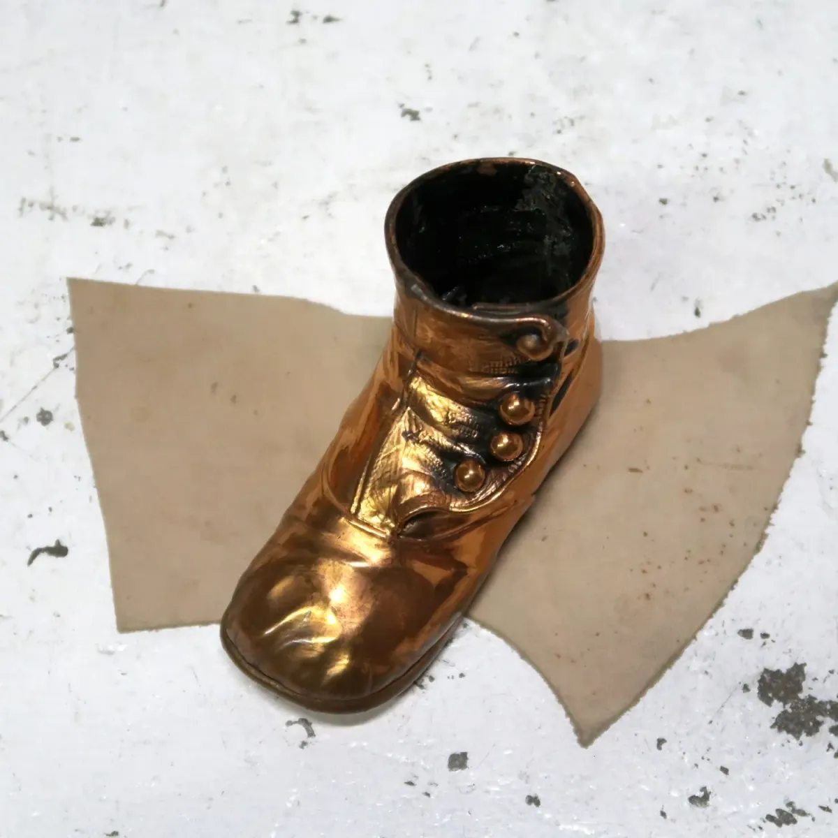 ビンテージ ベビーシューズ メタルオブジェ コッパー