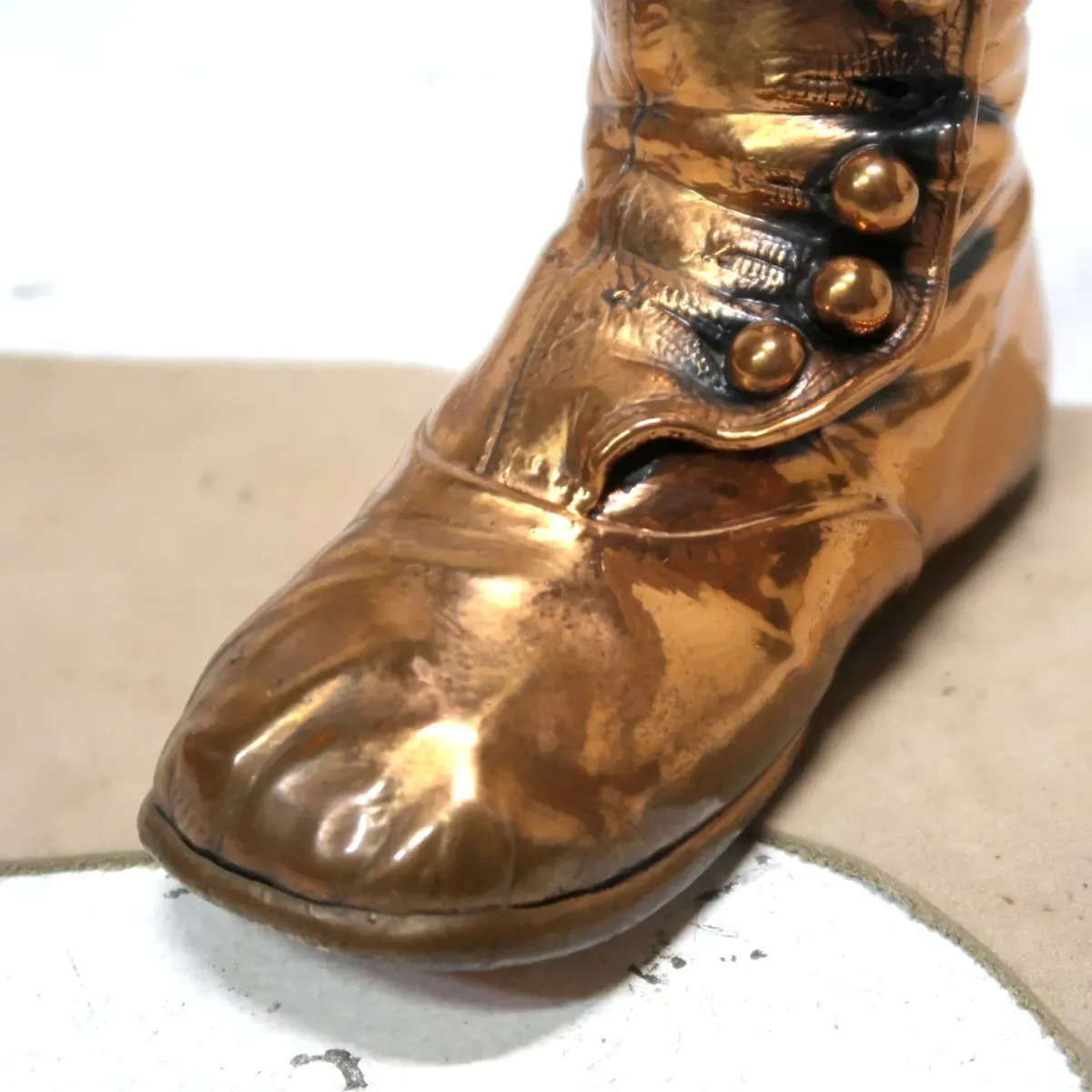 ビンテージ ベビーシューズ メタルオブジェ コッパー