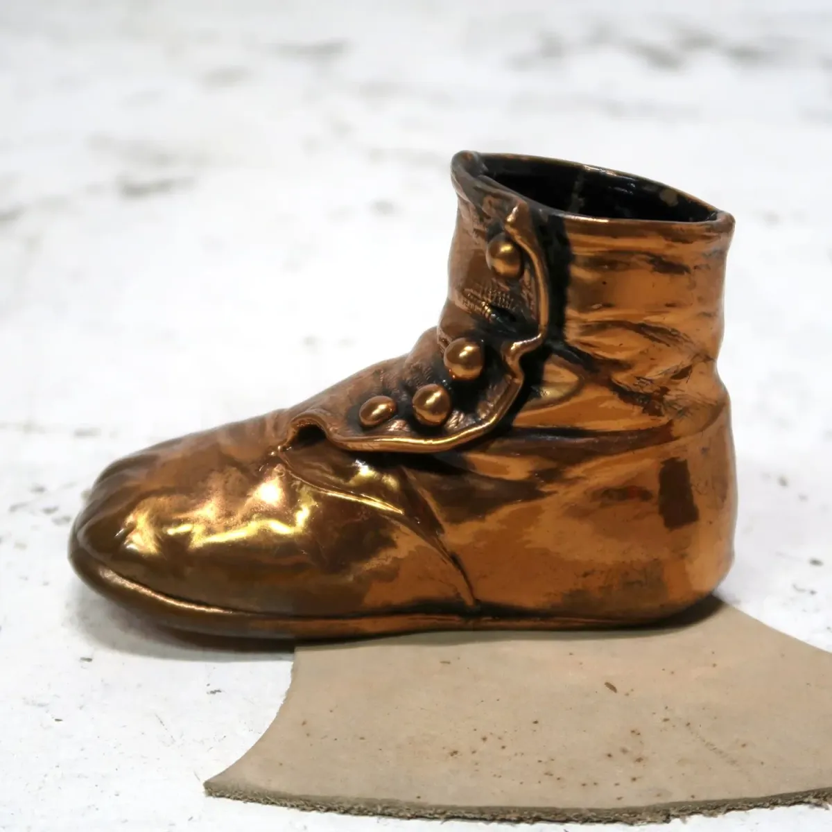 ビンテージ ベビーシューズ メタルオブジェ コッパー