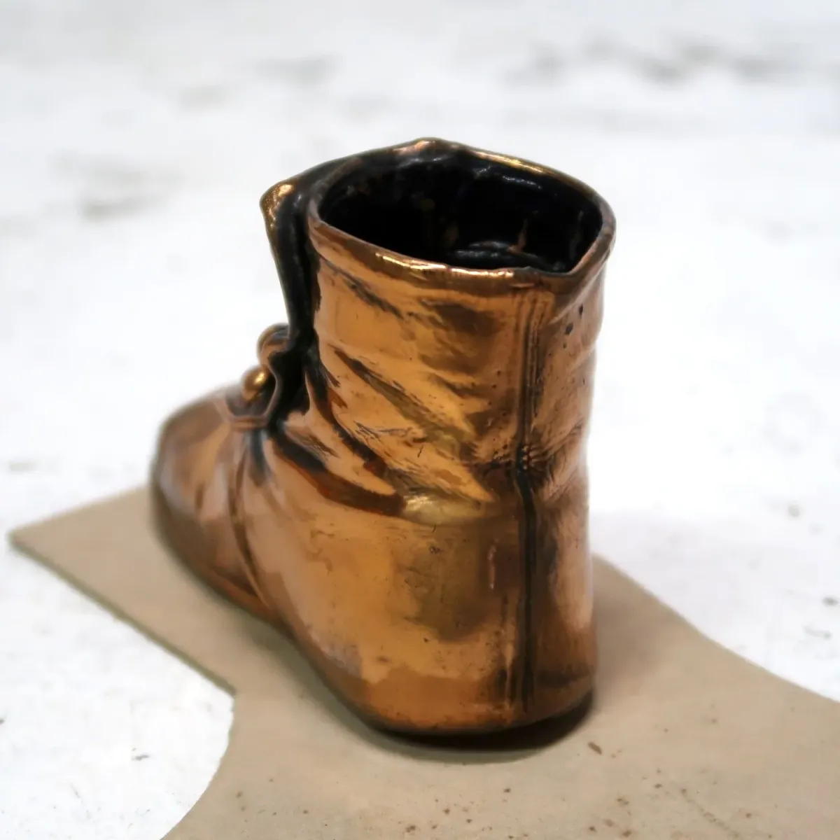 ビンテージ ベビーシューズ メタルオブジェ コッパー