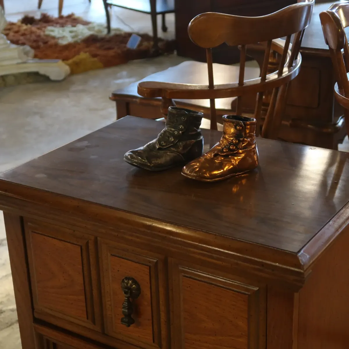 ビンテージ ベビーシューズ メタルオブジェ コッパー