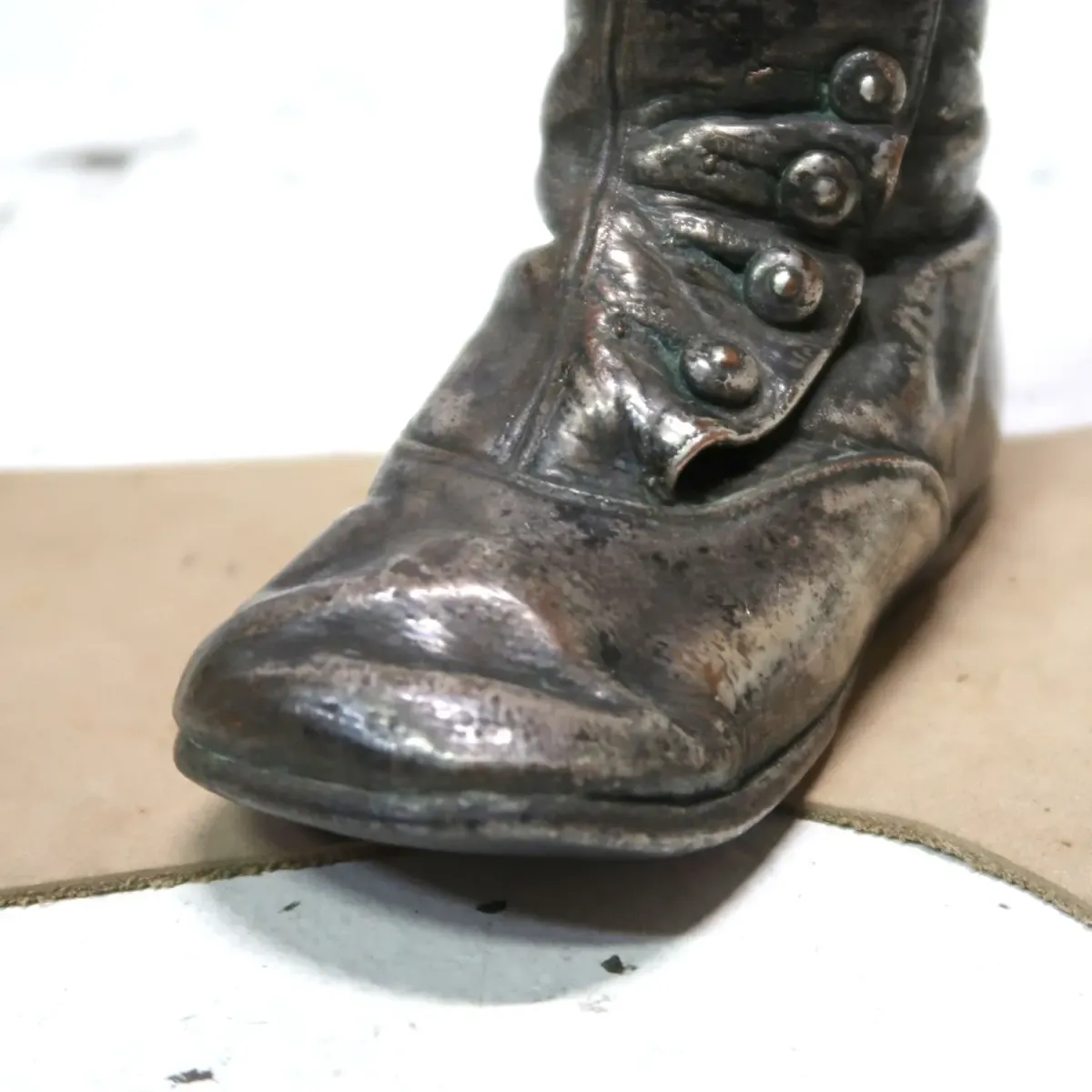 ビンテージ ベビーシューズ メタルオブジェ コッパー