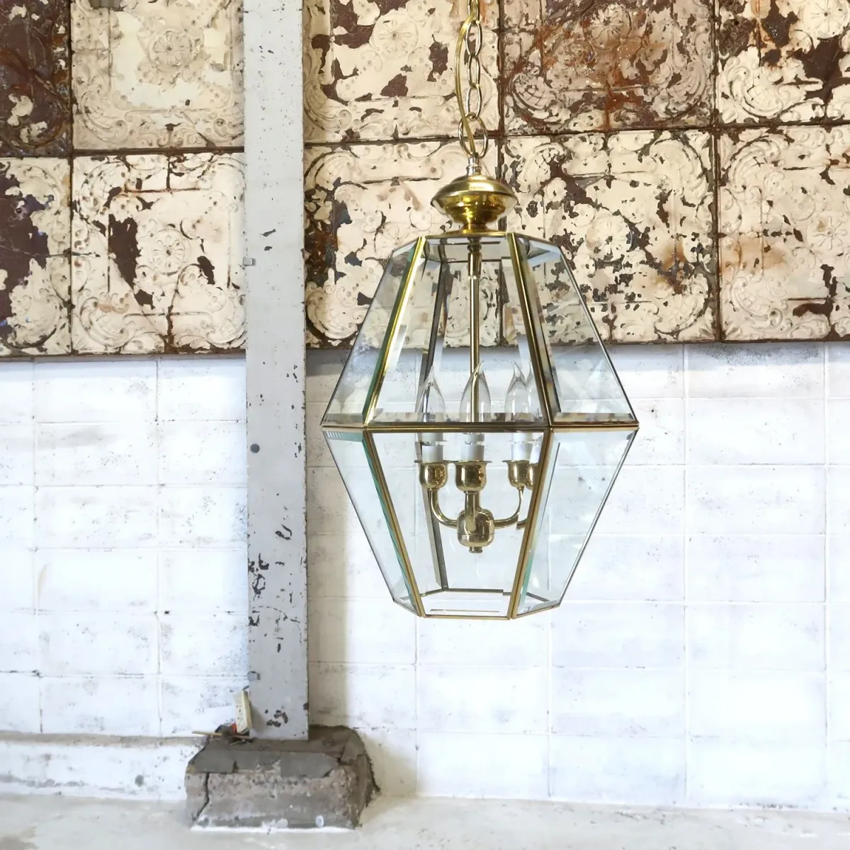 ステンドグラス キャンドルランプ 3灯