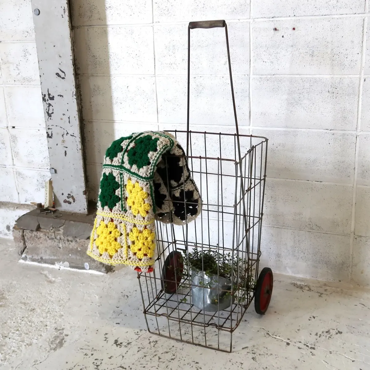 ビンテージ ワイヤーメタル ショッピングカート