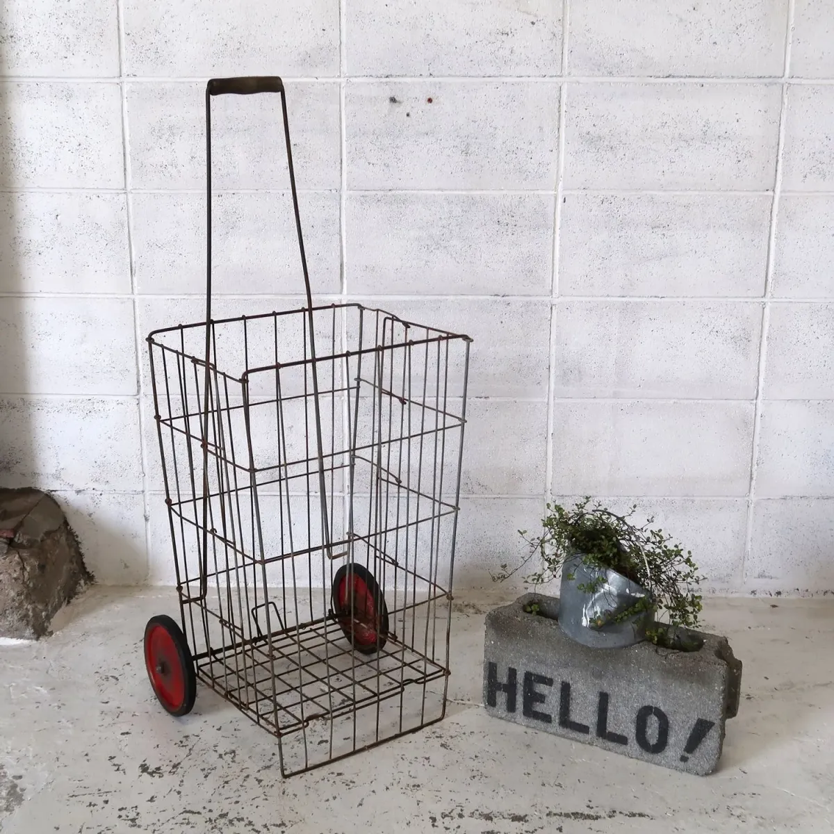 ビンテージ ワイヤーメタル ショッピングカート