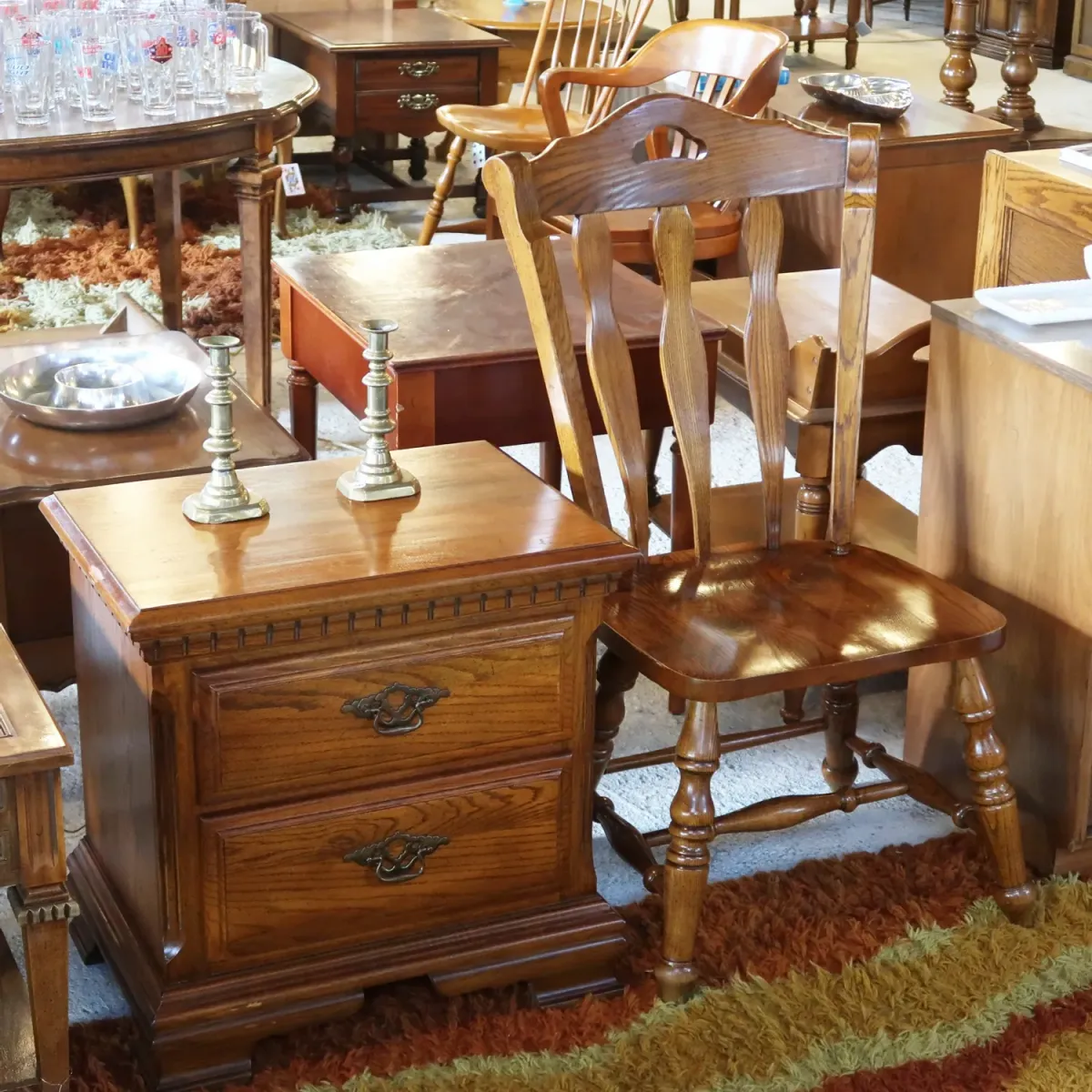 Virginia House アンティーク ウッド ウィンザーチェア オーク