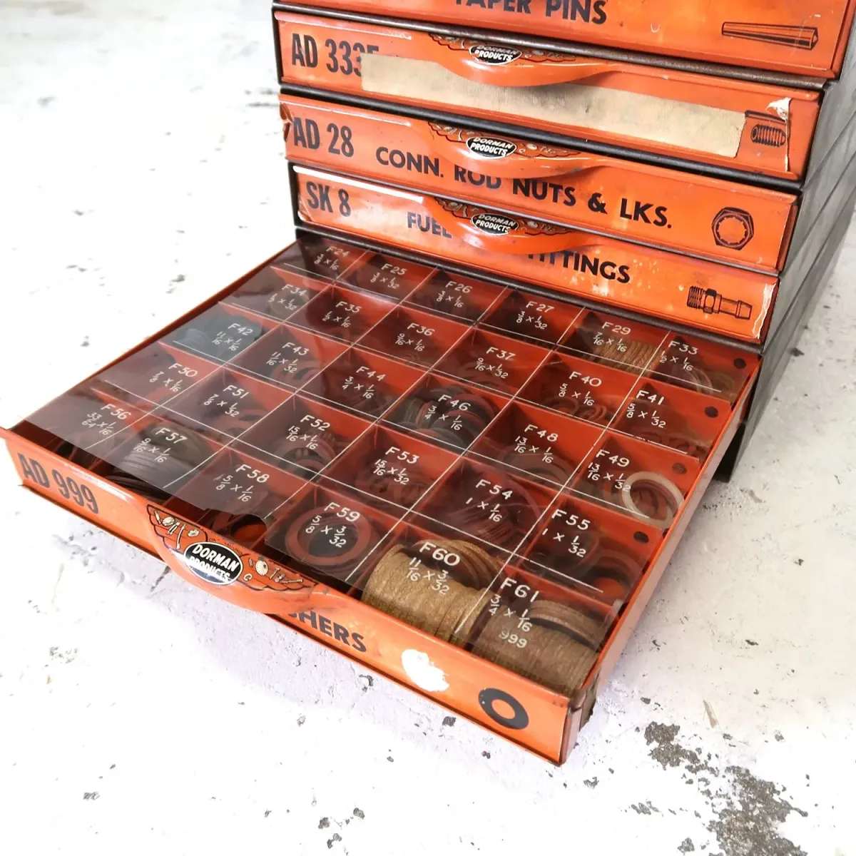 50's～ DORMAN ビンテージ パーツキャビネット スタッキング