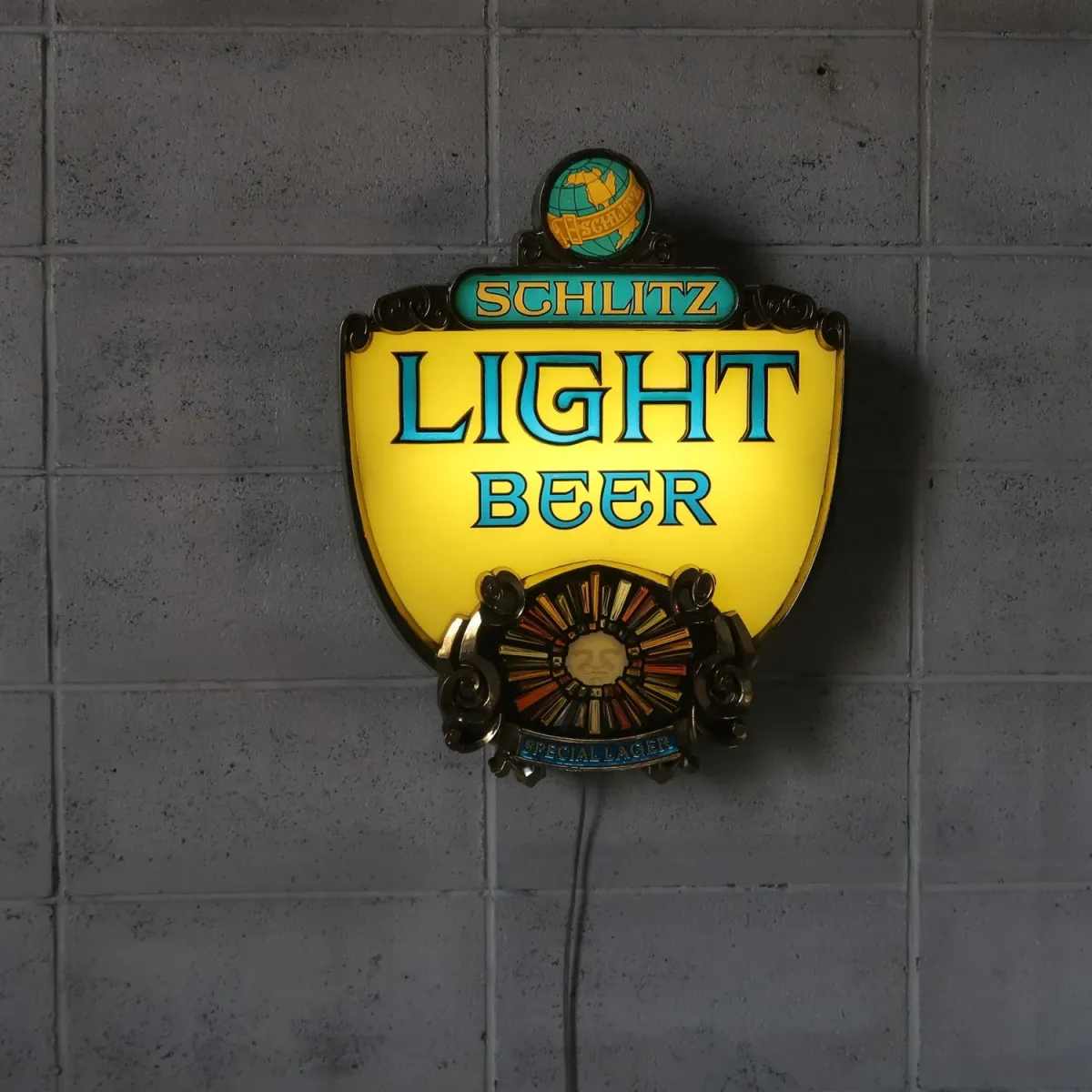 Schlitz LIGHT ビンテージ モーションライトサイン