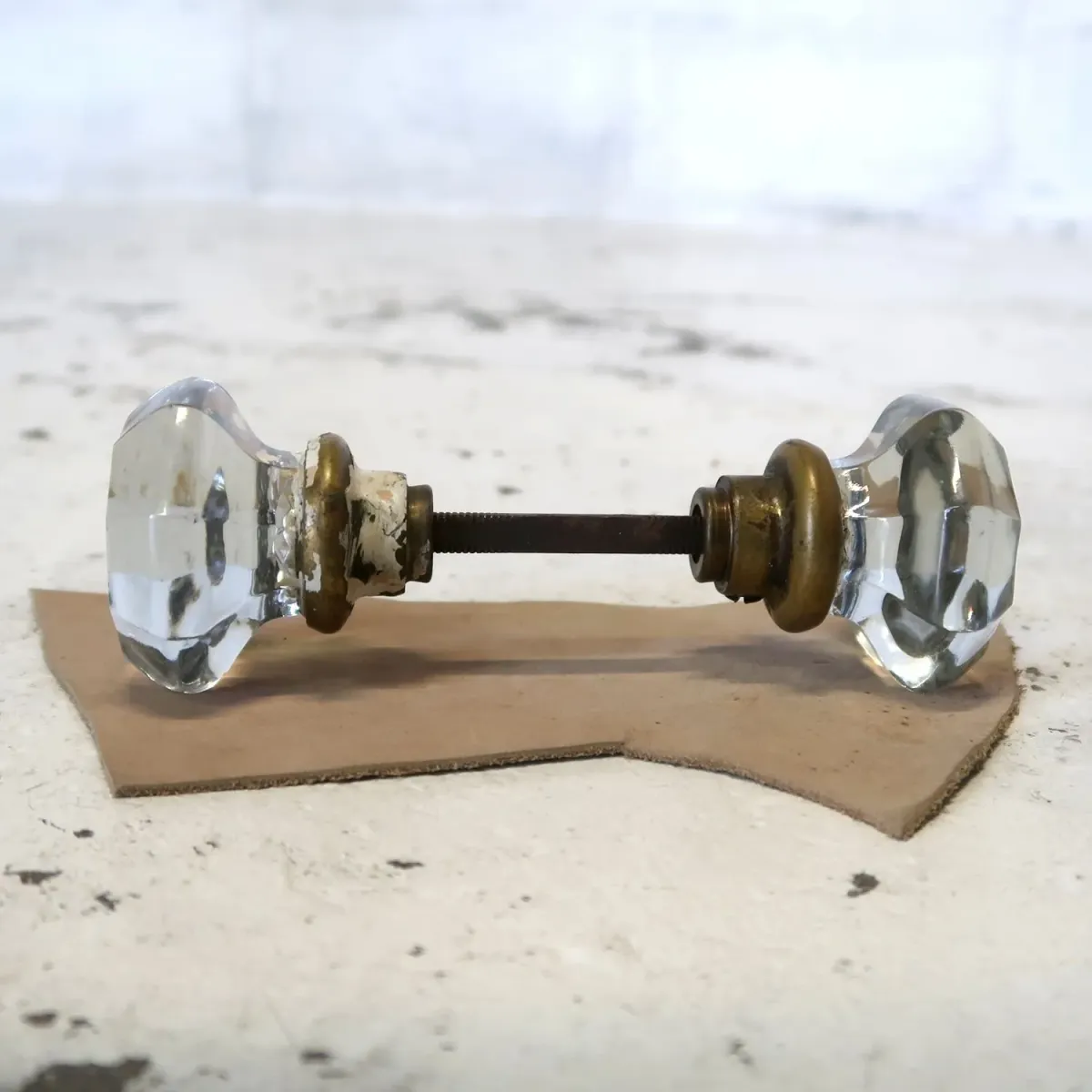 アンティーク ガラス ドアノブ