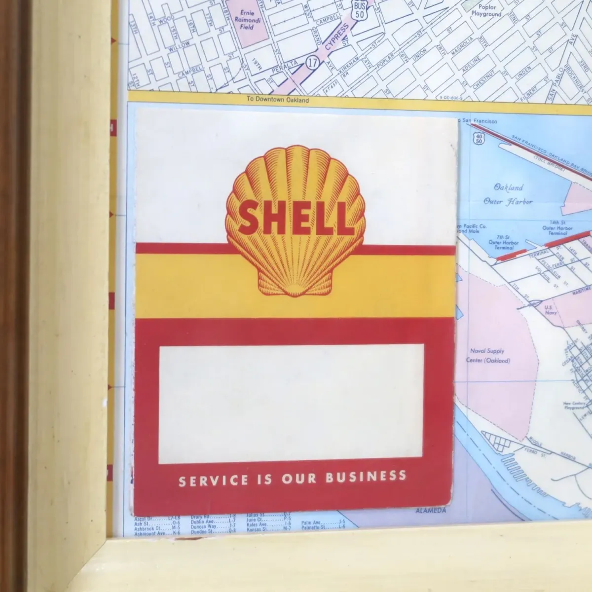 SHELL ビンテージ マップ 額装
