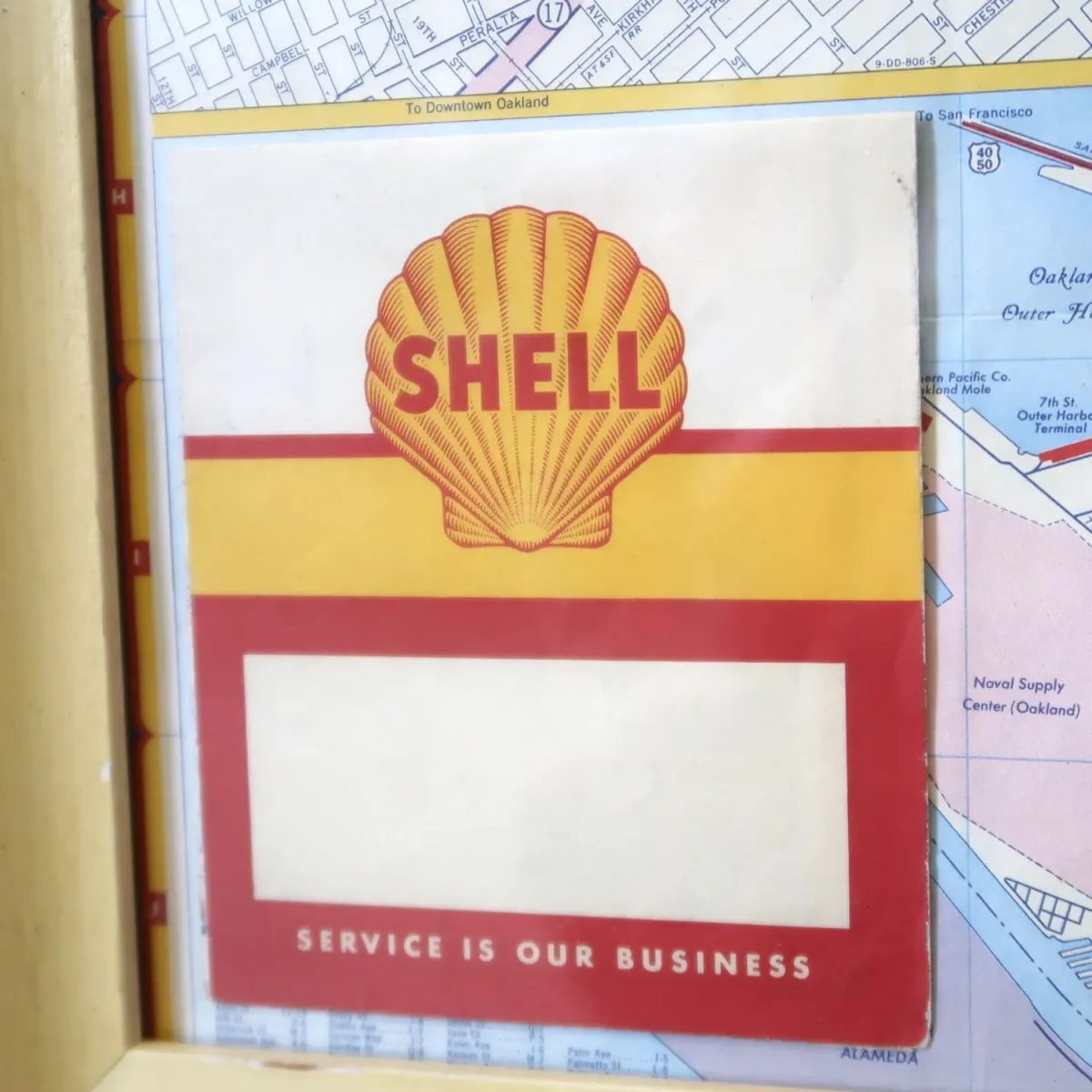 SHELL ビンテージ マップ 額装