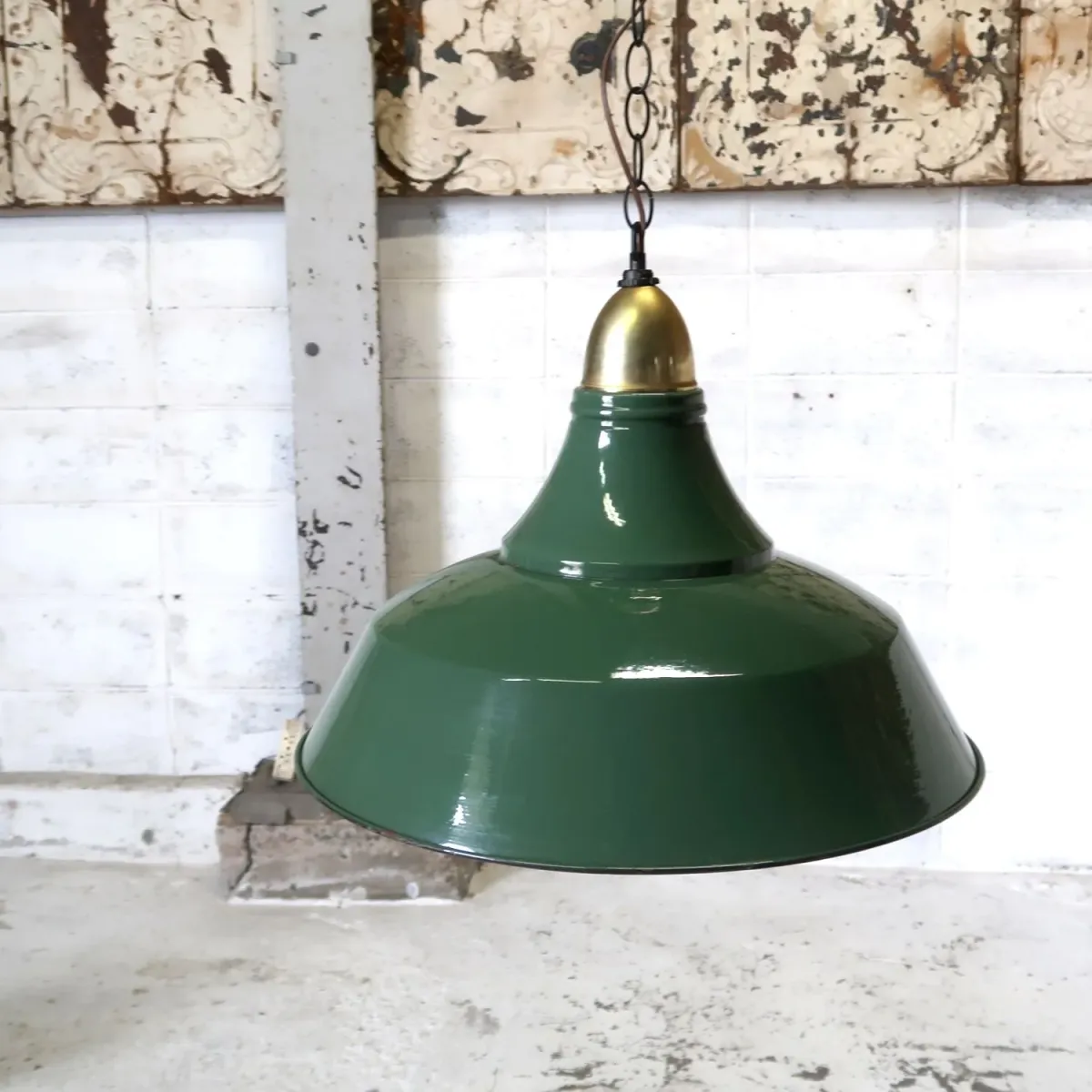 ビンテージ ホーロー ファクトリーランプ